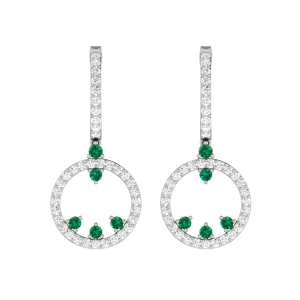 Pendientes diamantes y esmeraldas "Minimal Emerald"