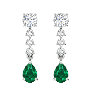 Pendientes de esmeraldas y diamantes "Selva Eterna"