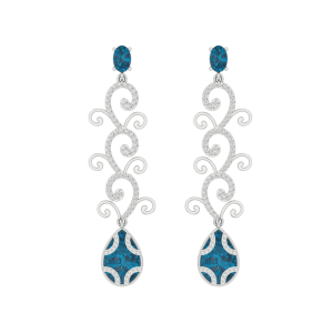 Pendientes con diamantes y topacios London Blue "Edén"