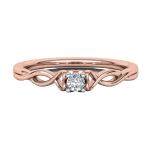Anillo solitario con diamante "Amor Trenzado"
